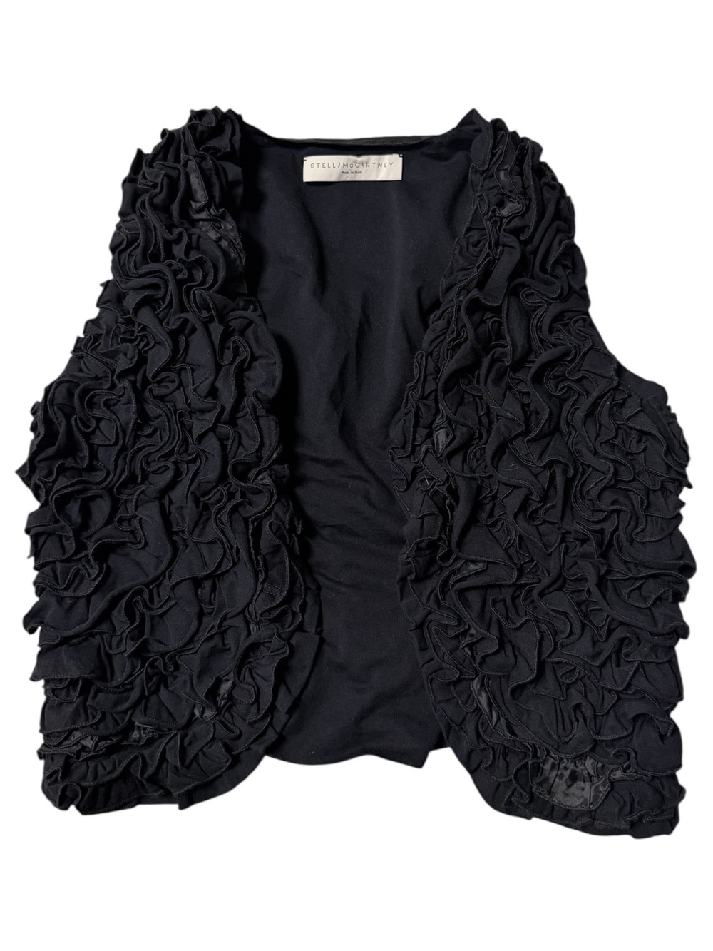 Stella McCartney Black Ruffled Cropped Sleeveless Vest
